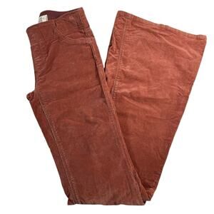 Free People We The Free Corduroy Flare Pants Rust Brown Boho Size 24 Bell Bottom